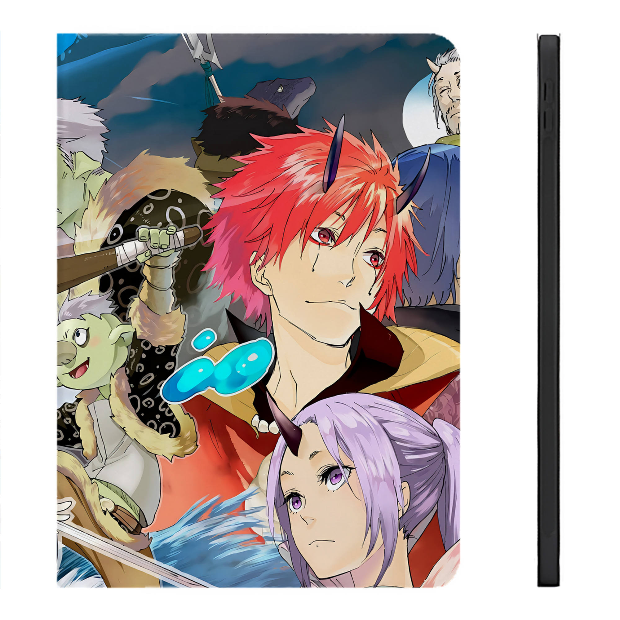 （画像用） 転スラ Regarding Reincarnated to Slime IPadケース ペンホルダー付き ブックスタイルデザイン